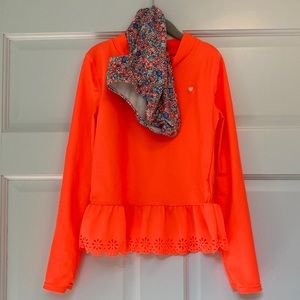 Carters Girls Swimsuit with Rash Guard